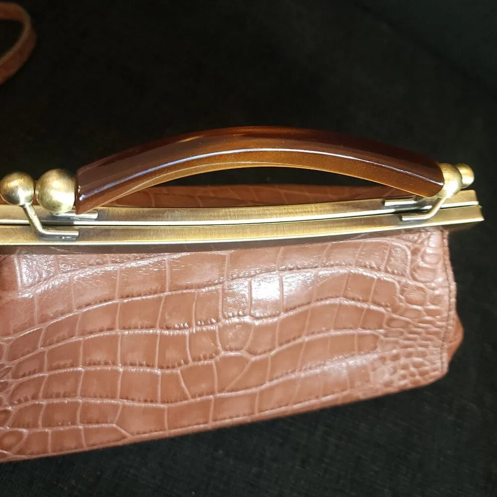 Patricia Nash Tan Croc-Embossed Satchel - Picture 4 of 10